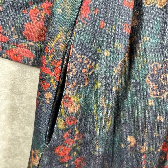 Natural Life‎ Lottie Maxi Dress Women Small Blue Watercolor Floral Midi Boho NEW - Picture 4 of 10